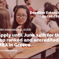 MBA International extends the application deadline until 14/06/2021