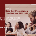 Virtual Open Day Presentation of the MBA International on February 7th, 2022