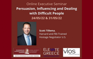 Executive Seminar “Persuasion, Influencing and Dealing with Difficult People” by Scott Tillema, a Harvard and FBI trained negotiator.