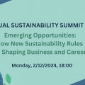 9th Annual Sustainability Summit on “Emerging Opportunities: How New Sustainability Rules Are Shaping Business and Careers”